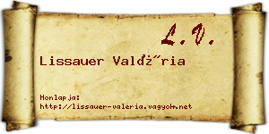 Lissauer Valéria névjegykártya